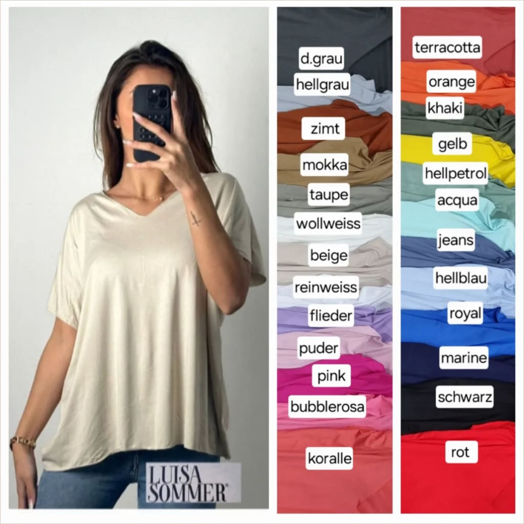 BJ-Vanessa T-Shirt uni in 25 Farben - T-Shirt