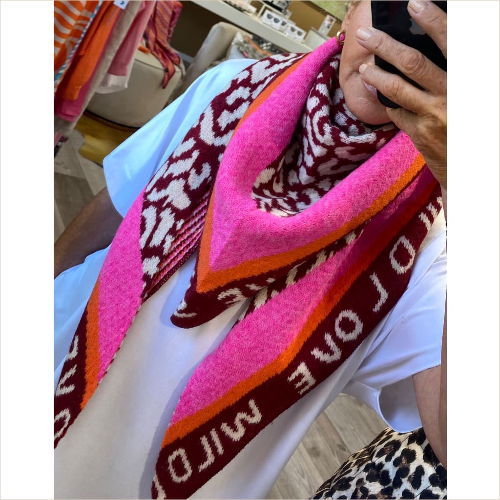 Dreieckstuch BJ WILD Love pink rot Leo - Dreieckstuch