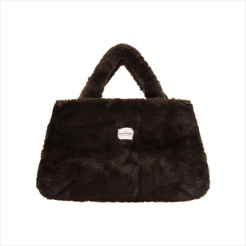 XXL Zwillingsherz Fake Fur Shopper ’ZH’ schwarz - Tasche