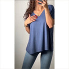BJ-Vanessa T-Shirt uni in 25 Farben - blau - T-Shirt